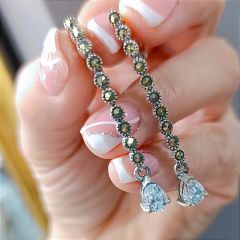 Markazit ve Swarovski Taşlı İthal Gümüş Set