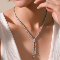 Swarovski taşlı GÜMÜŞ ÜZERİ ALTIN KAPLAMALI KOLYE