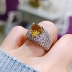 Zultanite Taşlı ,Renk Değiştiren Kalp Gümüş Yüzük