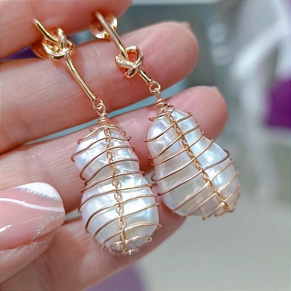 Hakiki İnci Rose İthal Gümüş Küpe