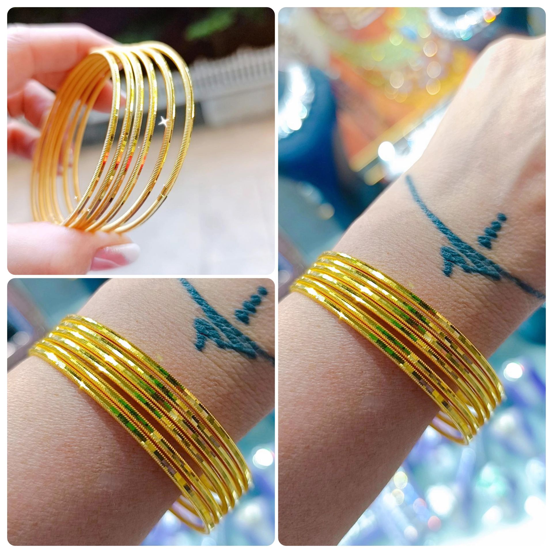 Gümüş Üzerine Altın kaplamalı Ajda Bilezik ADET