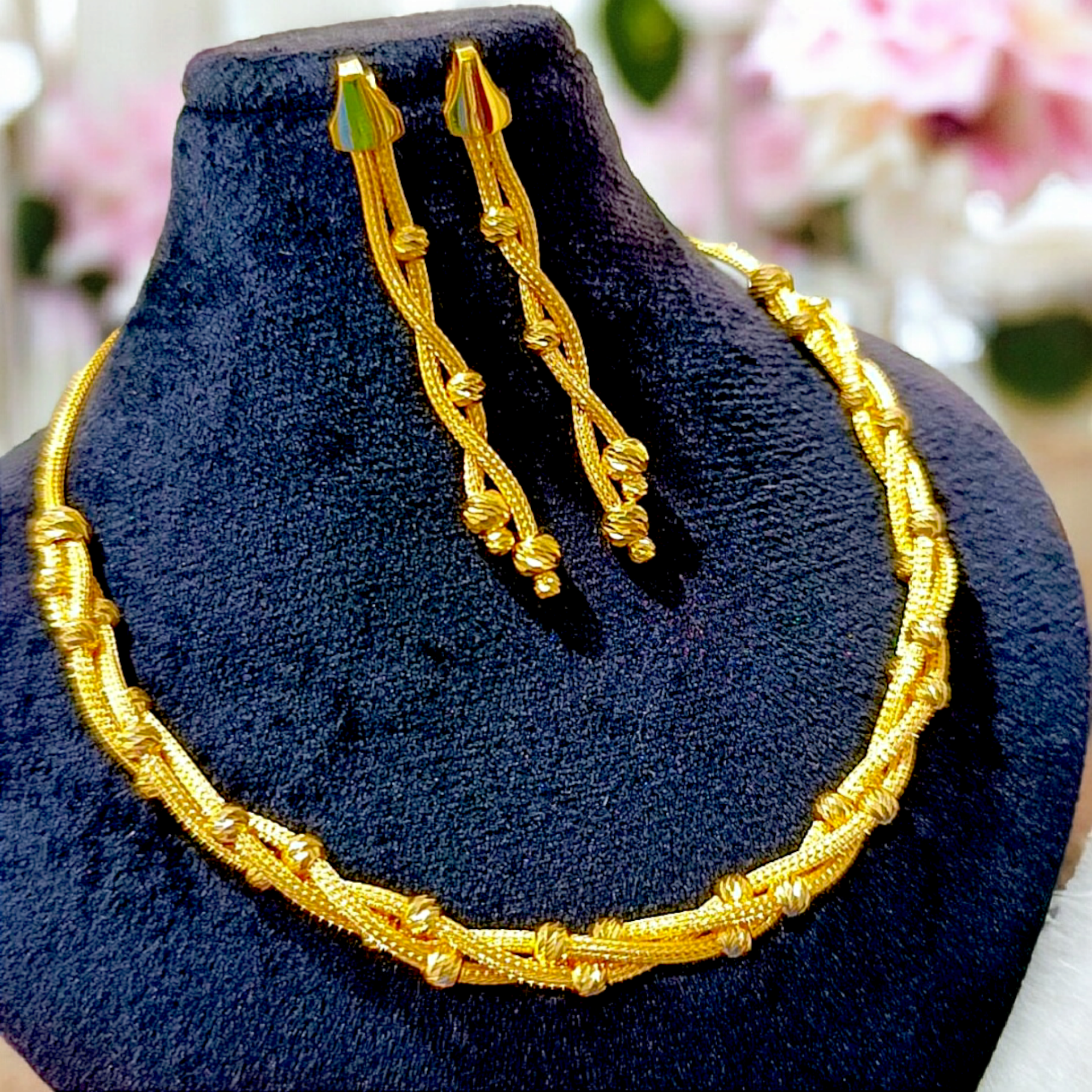 Dorica Model 22 ayar Altın Kaplamalı Gümüş Kolye set