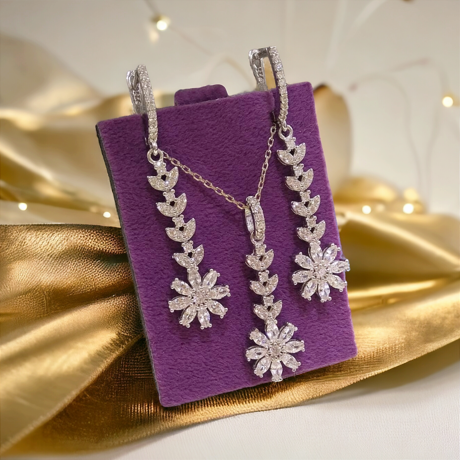 İTHAL TASARIM ALTIN KAPLAMALI GÜMÜŞ SET