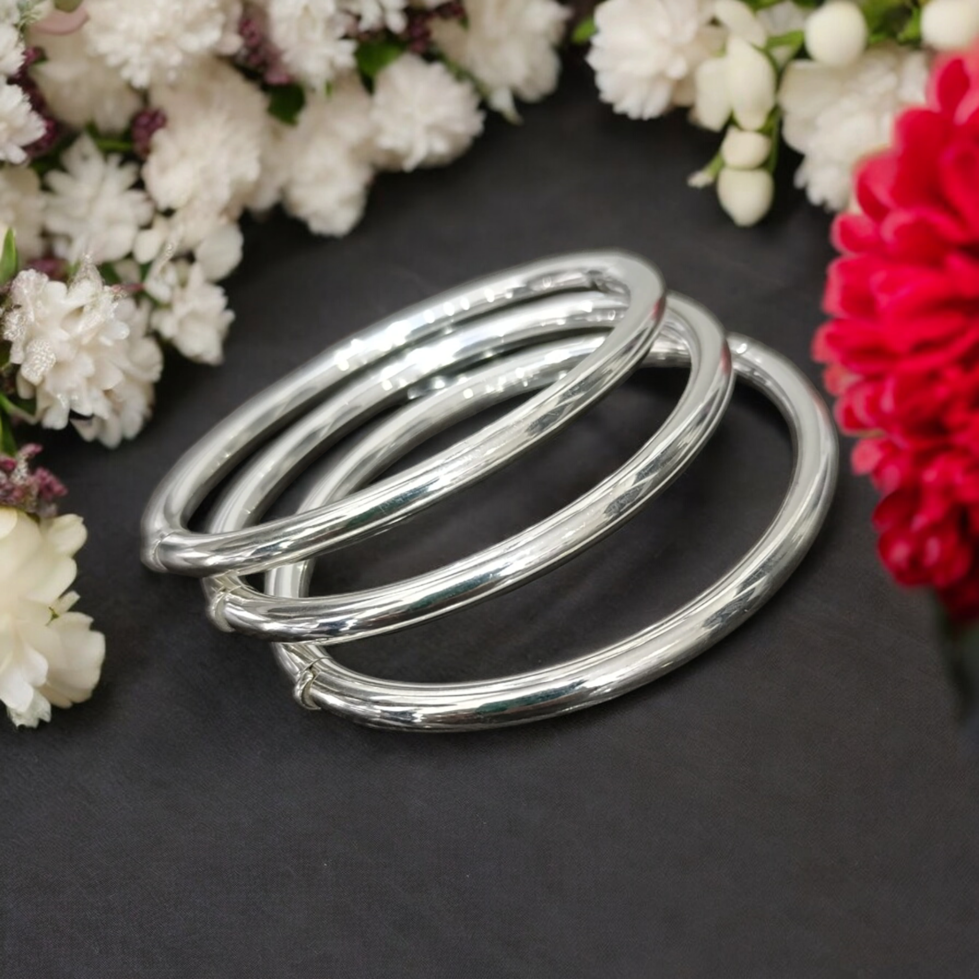 Boru model,kilitli Gümüş Halka Bilezik (adet)