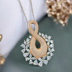 Swarovski Taşlı, İthal Altın Kaplamalı Gümüş Kolye