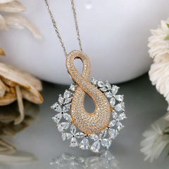 Swarovski Taşlı, İthal Altın Kaplamalı Gümüş Kolye