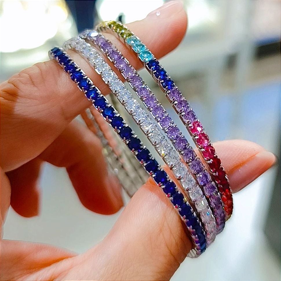 Suyolu Swarovski Taşlı Esneyen Gümüş Bileklik (adet)