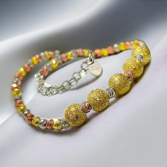 Dorica Toplu Altın Kaplamalı Gümüş Bileklik