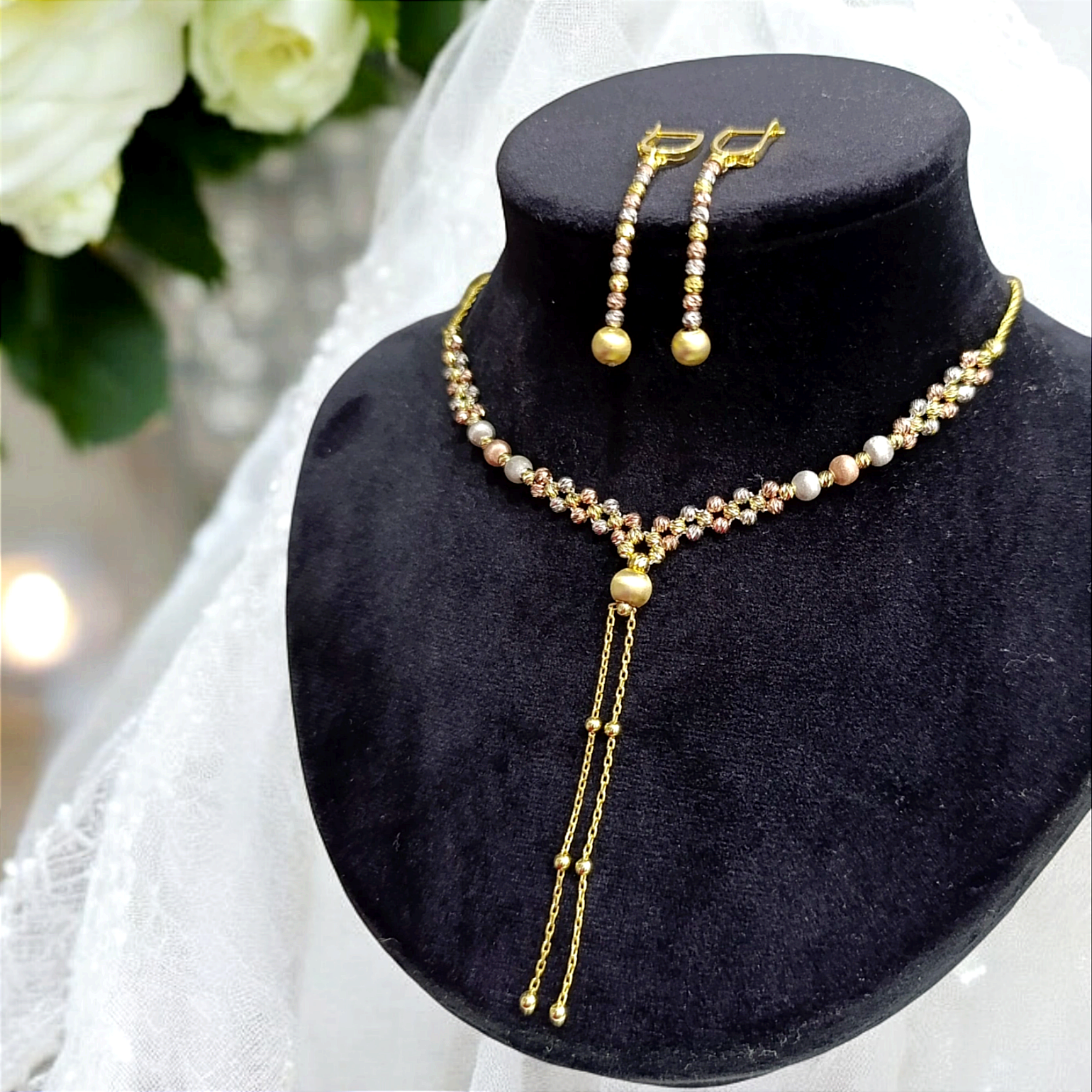 Dorica model Altın Kaplamalı Gümüş Set