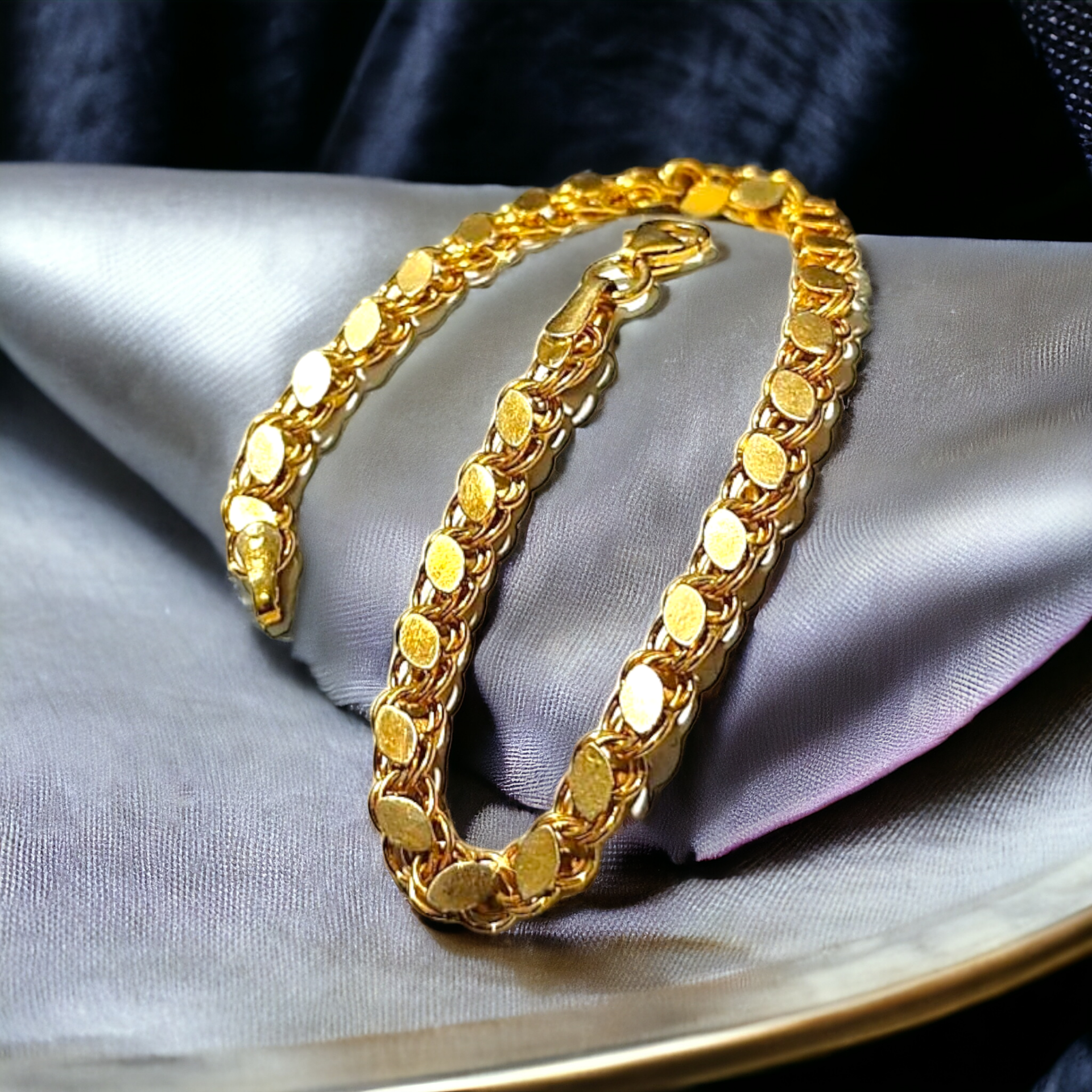 Arpa Model Altın Kaplamalı Gümüş Bileklik