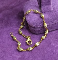 İtalyan Toplu Altın Kaplamalı Gümüş Bileklik