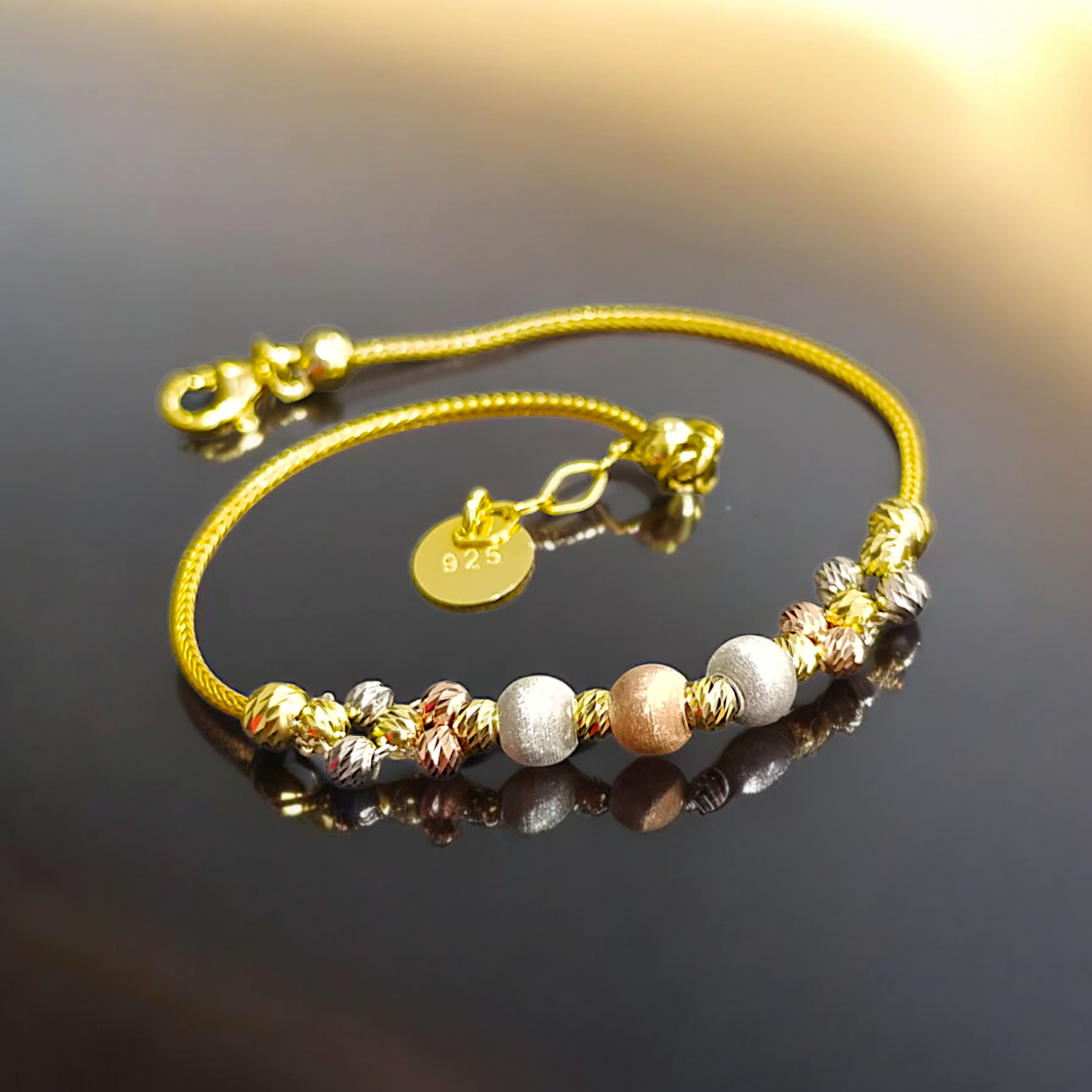 Dorica Toplu Altın Kaplamalı Gümüş Bileklik