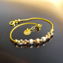 Dorica Toplu Altın Kaplamalı Gümüş Bileklik