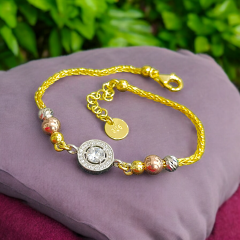 Swarovski Taşlı Dorica toplu Altın Kaplamalı Gümüş Bileklik