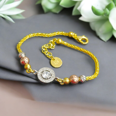 Swarovski Taşlı Dorica toplu Altın Kaplamalı Gümüş Bileklik