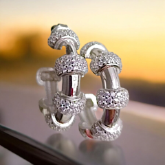 Tiffany Model, Altın Rodajlı Gümüş Halka Küpe