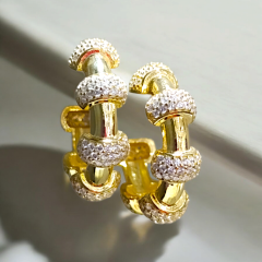 Tiffany Model Swarovski Taşlı Gümüş Halka Küpe