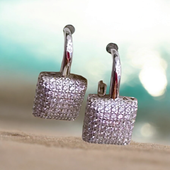 Swarovski Taşlı Altın Rodajlı Gümüş Küpe