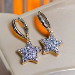 Swarovski Taşlı İthal Yıldız Gümüş Küpe