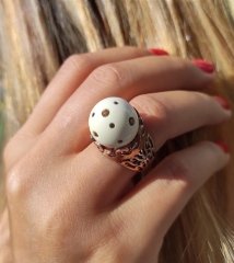 Oniks Taşlı İthal Rose Gümüş Yüzük