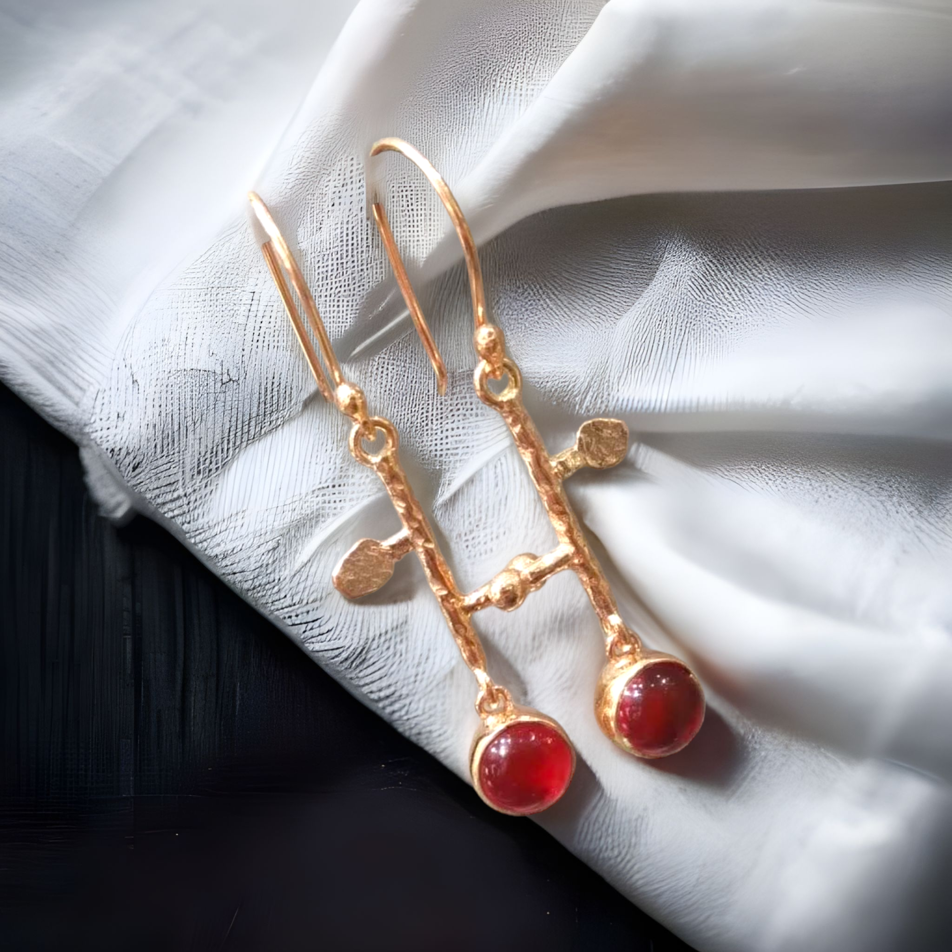 Turmalin Taşlı Rose Gümüş Küpe