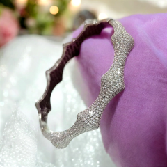 Swarovski Taşlı Altın Rodajlı İthal Gümüş Bilezik