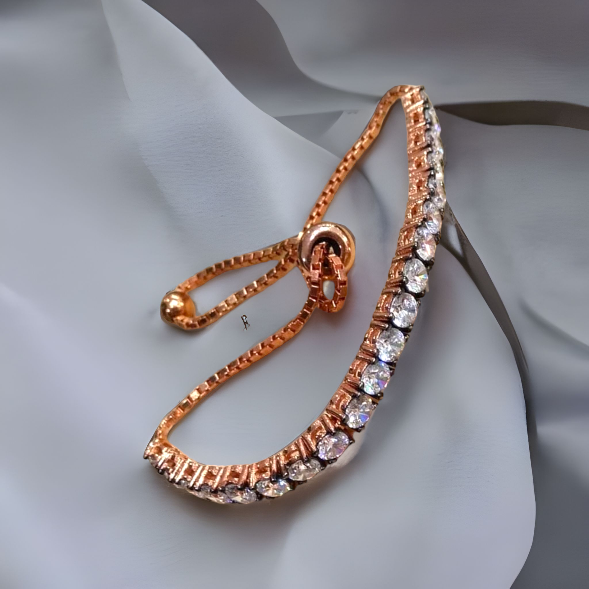 Asansörlü Altın Rose Kaplamalı Gümüş Bileklik