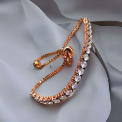 Asansörlü Altın Rose Kaplamalı Gümüş Bileklik