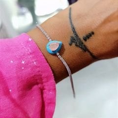 Akuamarin ve sedef Taşlı İthal Suyolu Bileklik