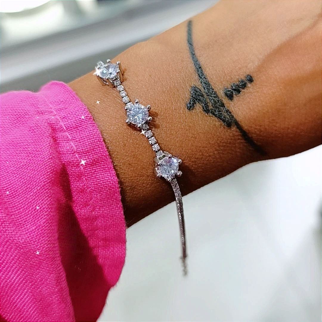 Swarovski Taşlı İthal Tırnaklı Suyolu Bileklik