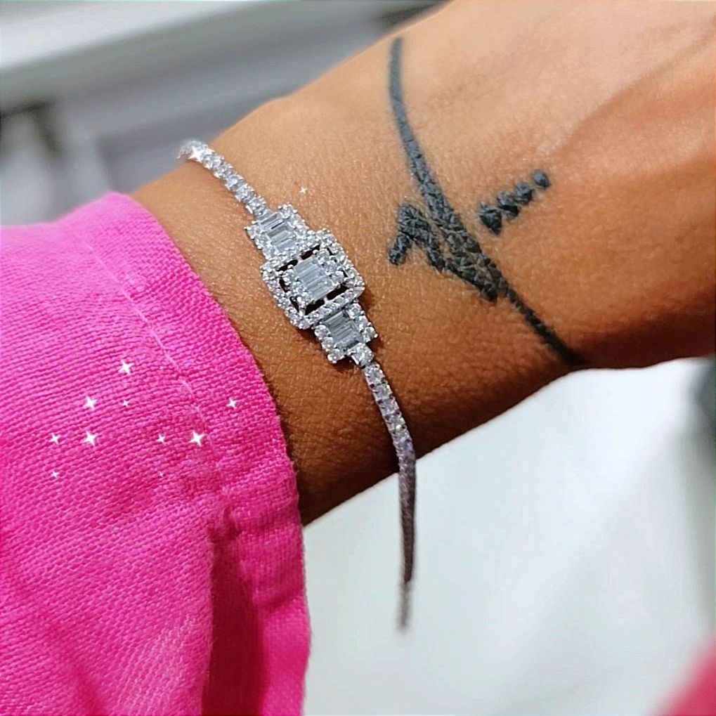 Bagety Taşlı Zen Model İthal Gümüş suyolu Bileklik