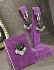 Zirkon Taşlı Kalpli Gümüş kolye küpe  Set