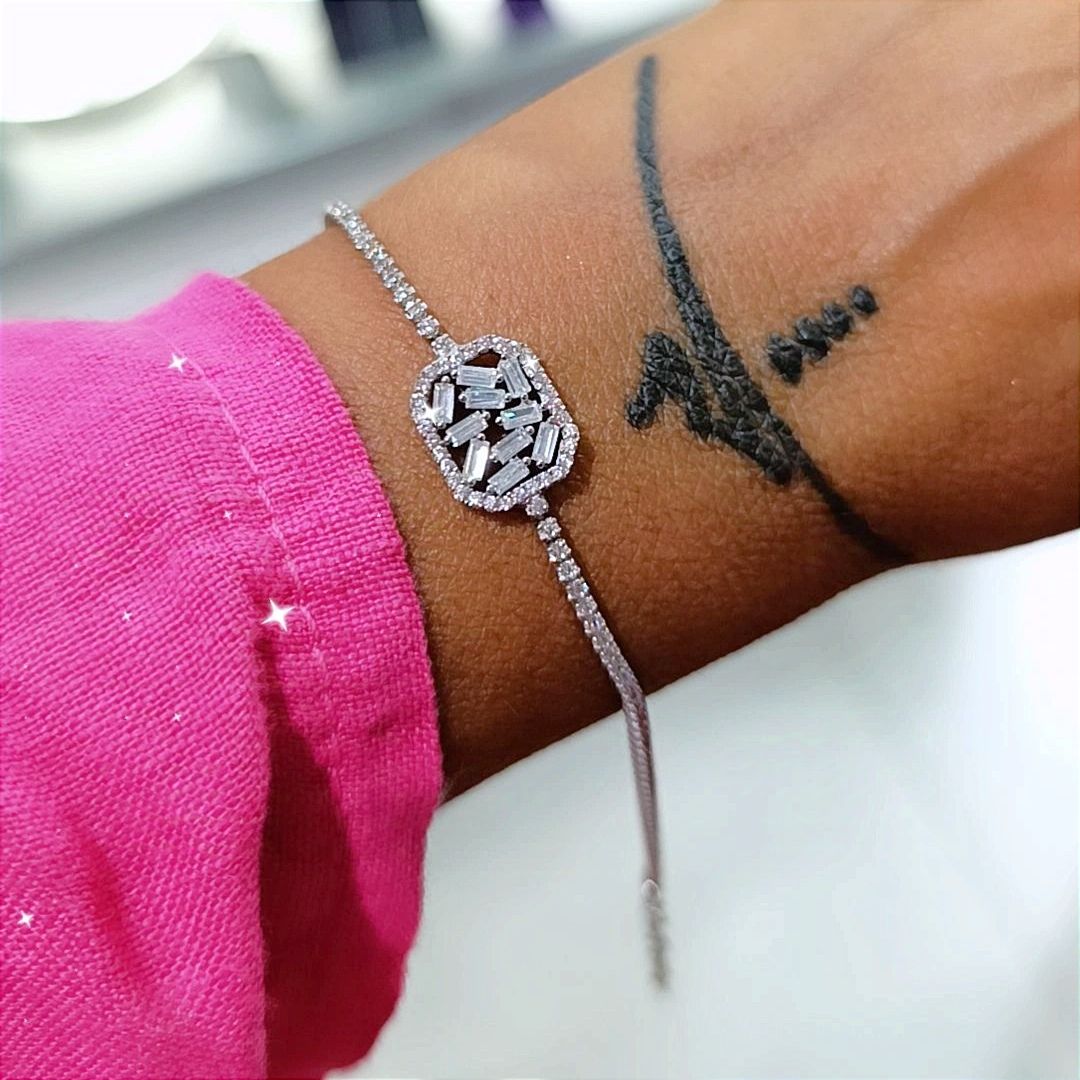 Swarovski Bagety Taşlı İthal suyolu Bileklik