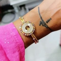 Dorica Toplu Gold İthal Gümüş Bileklik