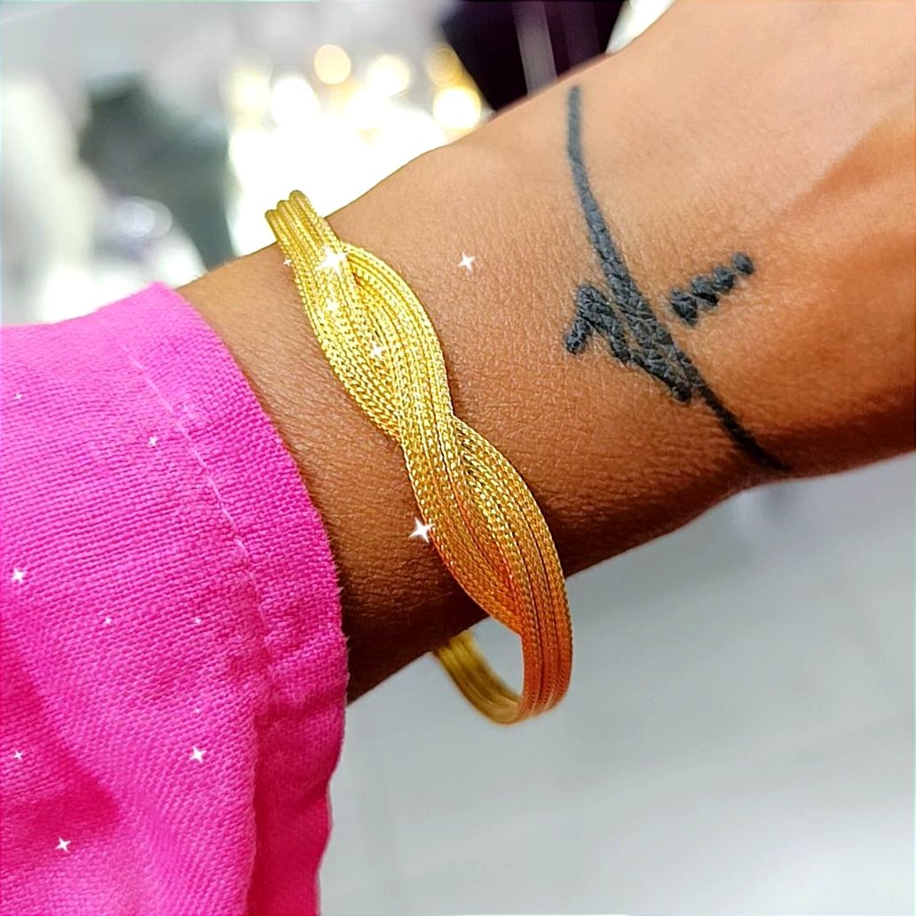Altın Kaplamalı Hasır örgü Gümüş Bileklik