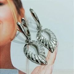 Yaprak model Altın Kaplamalı Gümüş Küpe