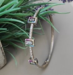 Swarovski Taşlın Altın Kaplamalı Gümüş Bilezik