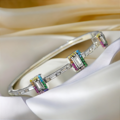 Swarovski Taşlın Altın Kaplamalı Gümüş Bilezik