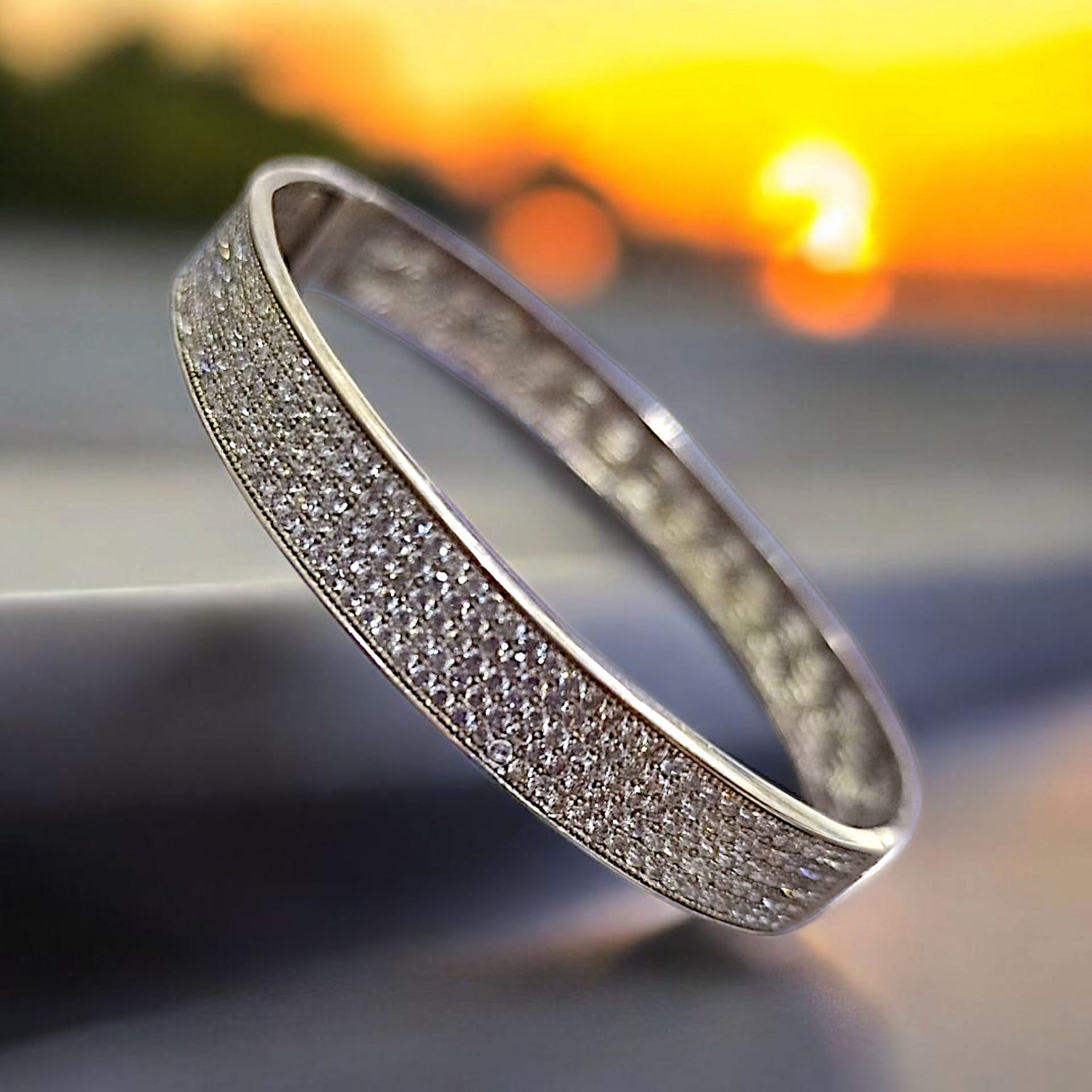 Swarovski Taşlı Altın rodajlı Gümüş Bilezik