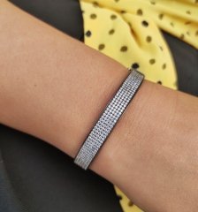 Swarovski Taşlı Altın rodajlı Gümüş Bilezik