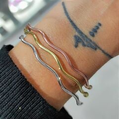 Burgu model İthal Altın Rodajlı Gümüş Bilezik (adet)