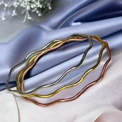 Burgu model İthal Altın Rodajlı Gümüş Bilezik (adet)