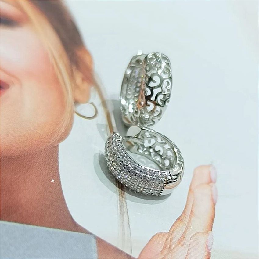 Çift Taraflı İthal Gümüş Halka Küpe