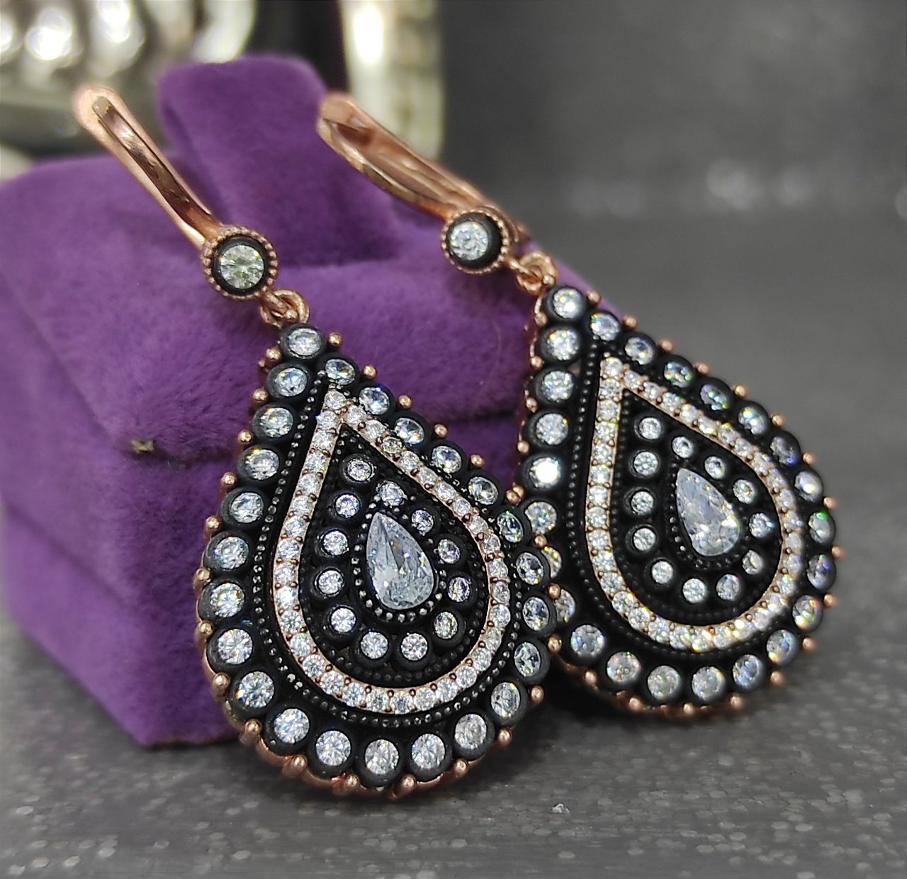 Elmas Monturlu, Altın Kaplamalı Gümüş Damla Set