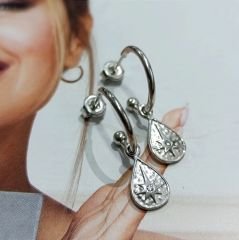 Kutup Yıldızı Tasarım Gümüş Küpe