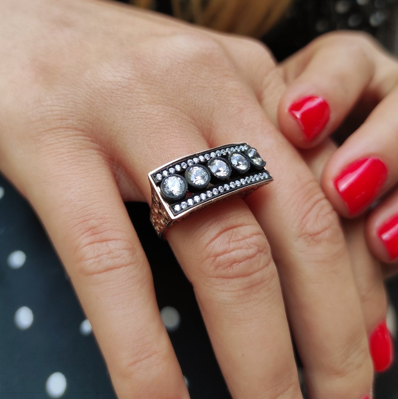 Elmas Monturlu, Altın Kaplamalı Gümüş Yüzük