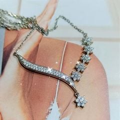 Yıldız Monturlü zirkon Taşlı Gümüş Kolye