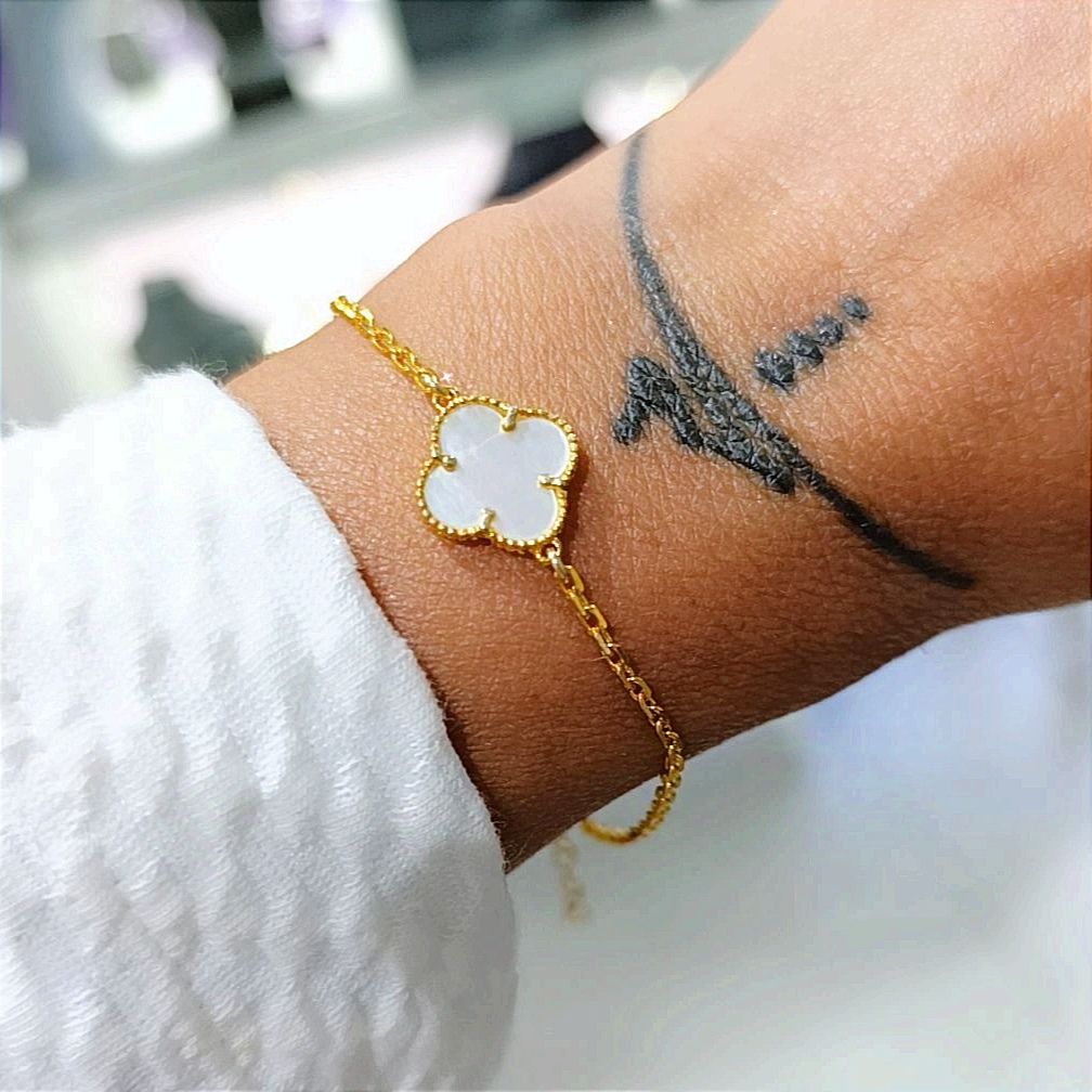 Van clife Altın Kaplamalı Gümüş Bileklik