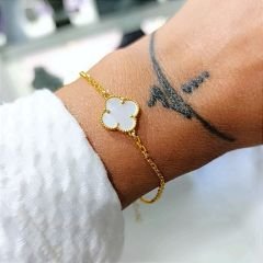 Van clife Altın Kaplamalı Gümüş Bileklik