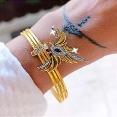 Ajda Bilezik  Altın Kaplamalı Gümüş Bilezik (3 Adet)